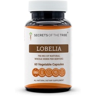Secrets of the Tribe Lobelia 60 Capsules, 750 mg, Responsibly farmed Lobelia (Lobelia Inflata) Dried