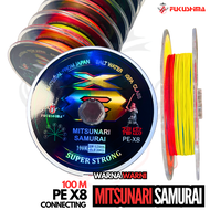 Senar Benang Pancing PE X8 100 Meter Warna Warni Fukushima Mitsunari Samurai Connecting