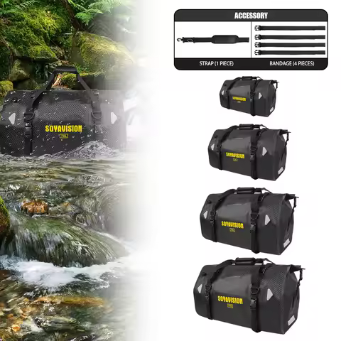 Motorcycle Saddle Bag 20L/40L/66L/100L Waterproof Car Motor Tail Seat Storage Picnic Travel Outdoor 