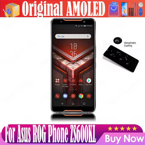 Original 6.0" AMOLED For ASUS ROG Phone 1 ZS600KL LCD Display Screen Touch+Frame Digitizer For Asus 