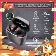 Havit TW929 Type-C Stereo Sound 65ms Low Latency Dual Channels Wireless Bluetooth 5.0 Gaming Earbuds