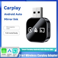 【Buy&ampNow】 3In1 Wireless Carplay Smart Mirror Link Carplay Android Auto USB Dongle Adapter Wired C