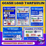 ⇩ ↂ ⇧ Tarpaulin Banner Gcash Cash in Cash out Load and Bills