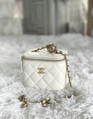 Chanel vanity bag white 香奈兒金球小盒子包 小羊皮 白色 AP1447-B02916-10601 全新正品正貨