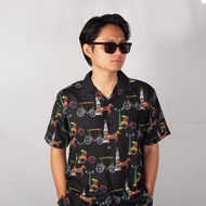 KEMEJA JOGJASTORY RASUKAN - Black BECAK ANDONG motif shirt