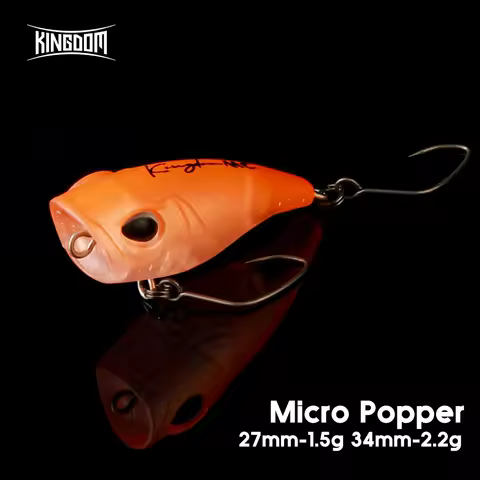Kingdom Mini Popper Fishing Lure 1.5g 27mm 2.2g 34mm Floating Artificial Baits Topwater Crankbaits F