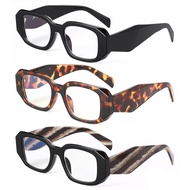 JM 3 Pack Trendy Square Reading Glasses For Women Fashion Blue Light Blocking Eyeglasses Anti Eyestr