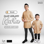 I.P Muslim❤️2025 KHAKI Baju Kurta Family Set Soft Cotton SlimFit/Size 0-4XL/Baju Raya Keluarga Sedon