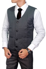 Vest Pria Bahan Katun - Abu-abu