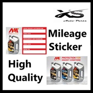 BRAND "MEAUSU" Premium Quality &amp; High Quality Engine Oil / Auto Transmission Oil Mileage Sticker