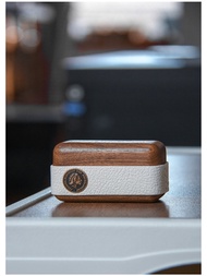 Sony Wireless Bluetooth Earphone Wooden Protective Case Vintage Leather Cover Compatible with WF-100