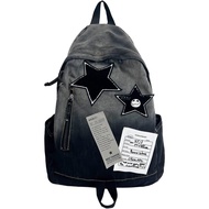 Y2K Aesthetic Backpack for Women, Vintage Grunge Design, Solid Color with Star Skull Accents, Lightw