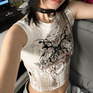 Y2k Top Asian Culture Wear Sweet Cool Top y2k Clothes Narrow Waist Top Short Top Asian Culture y2k [