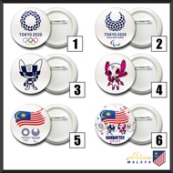 OLYMPIC TOKYO 2020 BUTTON BADGE - READY STOCK - FAST SHIP - 58mm - ADA FREE GIFT