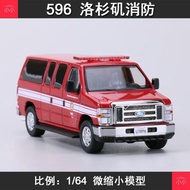 1/64 596 Ford E Los Angeles Fire Alloy Car Model