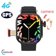 【4G LTE SIM】Global 4G Android ultra Smart Watch Video call 1:1 49mm AMOLED Screen 4 Core CPU with Camera SIM Card LTE Wifi GPS Smartwatch