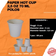 Paper Hot Cup 2.5 oz 70 ml Plain contents 80 pcs Paper cup tester jasuke