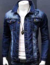 (COD)Jaket Jeanss Denim New Fashion|Jaket Bordir Punggung|Jaket Jeans Denim Pria|Jaket Jeans Terlari