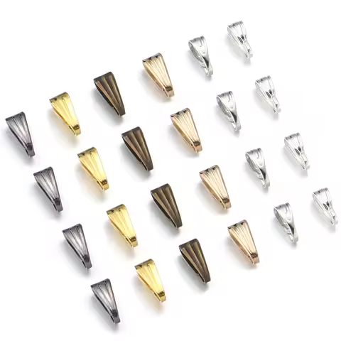 200pcs Pendant Clips Pinch Bail Clasp Connectors Necklace Hooks For Jewelry Making Finding Parts Acc