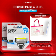 DORCO PACE 6 - Dao Cạo Hàn Quốc 6 Lưỡi - Hộp Gồm 4 Đầu Cạo