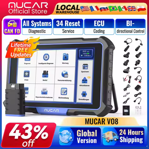 Lifetime Free Update MUCAR VO8 OBD2 Diagnostic Tool Support CAN FD Full System Diagnosis ECU Coding 