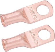 SELTERM 2pcs 8 AWG 1/4" Stud Copper Wire Lugs, Battery Lugs, Ring Terminals, Battery Cable Ends, 8 G