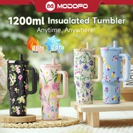 MODOFO 40oz Tumbler with Straw Thermos Bottle Christmas Gift Aesthetic Tumbler Botol Air Tahan Sejuk