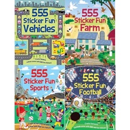 555 Sticker Fun - Vehicles/ Farm/Fun Sports/Football/Horses N Unicorns Activity Book(imaginethat)