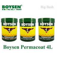 Original Boysen Permacoat Latex White Paint For Concrete and Stone 4L