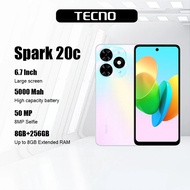 TECNO Spark 20C Cellphone Original Legal Global 8+256GB 6.52Inch  Dual Sim Card Brand New Mobile Phone HD Camera 5G Gaming Smartphone COD