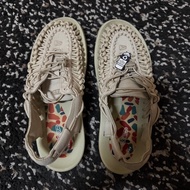 KEEN UNEEK Sandals Braided Rope Beige EU42 27cm With Box Outdoor Unisex Shoes