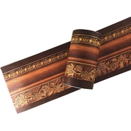 3D Wood Grain Self Adhesive Peel and Stick Waterproof Wall Border Easy to Apply Home Decor Bathroom 