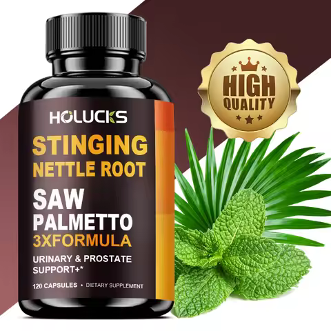 Stinging Nettle Root & Saw Palmetto Capsules, Help Promote Prostate Health, Hair Growth, Urinary Tra