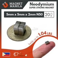 5mm x 5mm by 2mm or 5mm L x W x H, N50 Strong Neodymium Super Magnet Earth Bar Magnet Neodymium Magn