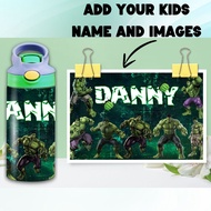 Vyveal Superhero Hulk 12oz Water Bottle for Kids Personalized Water Bottle For Kids Aquaflask