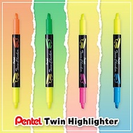 Bút Nhớ Dòng 2 Đầu Pentel SLW8 | Thiết Kế Độc Đáo Với Hai Màu Mực Dạ Quang Tiện Lợi | Màu Dạ Quang T