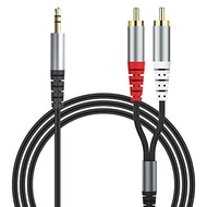 RCA to 3.5mm AUX Cable, (1.5M/4.9Feet) 3.5mm 1/8 to RCA 2-Male Headphone Jack Adapter Y Splitter Pre