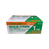 [1 BOX] [READY STOCK MALAYSIA] [KKM] Terumo Insulin Syringe, 1ml With 29g x 1/2" Needle