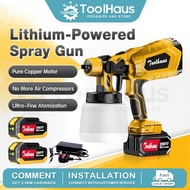 Cordless Paint Sprayer Mesin Pengecat Adjustable Shape Paint Spray Gun Penyembur Cat Elektrik 800ml