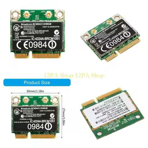 12PA BCM94313HMGB Half Mini PCIe PCI-express Wireless WIFI WLAN BT Bluetooth-compatible Card for HP