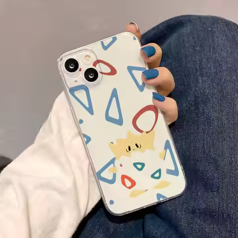 1pc Togepi Luxury Transparent Phone Case For IPhone 17 16 15 Pro Max 14 13 12 11