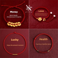 YX Putuo Mountain Mantra Natural Cinnabar Bracelet Y2K Spiritual Protection Jewelry for Women Zen Ae