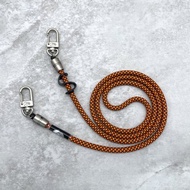 niji 手機掛繩 橙/黑 鑽石紋 6mm Neon orange w black diamond