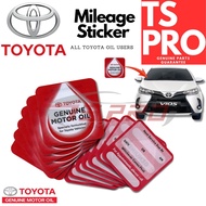 Toyota Mileage Sticker / Maintenance Sticker / Service Sticker
