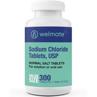 WELMATE - Sodium Chloride (Salt) Tablets - 1000 mg per Tablet - Maintains Hydration & Electrolyte Ba