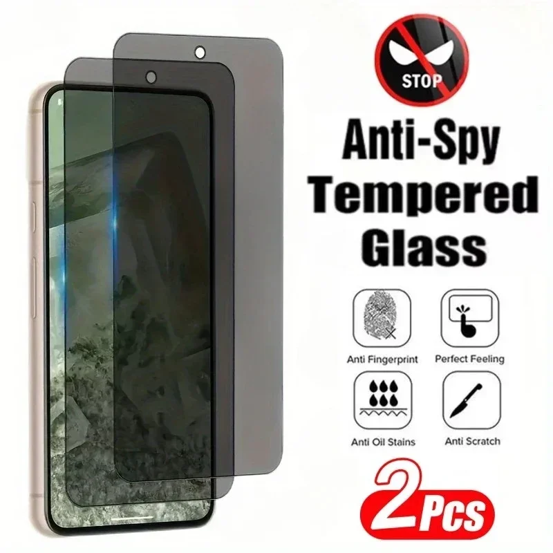 2Pcs Anti-Spy Tempered Glass For Google Pixel 9a 8 Pro 6 7 8 Privacy Screen Protectors For Google Pi