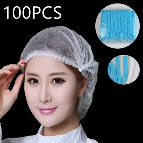 Disposable Microblading Non Woven Fabric Makeup Hair Net Cap Sterile Hat Chef Catering Dust Strip Ba