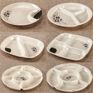 Imitation Porcelain Divided Plate Four-Compartment Plate Round Plastic Plate Melamine Tableware Divi