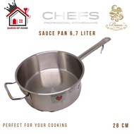 BIMA CHEFS SHALLOW SAUCEPAN 28CM SUS304 7.4Liter BP1900728 SAUCE PAN 28CM INDUCTION PAN