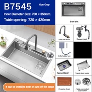 Guga kitchen sink SUS304 stainless steel sink  4.0MM with waterfall pull - out faucet sink home sink